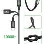 Kuulaa Magnetic USB C Cable (2 Pack 6ft/6ft) 3A Fast Charging USB Type C Charger Cord with LED Nylon Braided USB C Magnetic Charging Cable for Samsung & Type C Device (Black 6ft+6ft) - Image 6