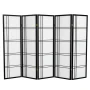 Red Lantern 5 ft. Tall Double Cross Shoji Screen - Black - 5 Panels - Image 1