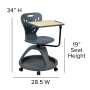 EMMA + OLIVER Mobile Desk Chair 360° Rotation and Storage Cubby, Dark Gray - Image 5