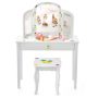 Kids Vanity Table Set with Tri-Folding Mirror and Large Drawer - Image 3