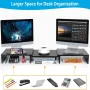 Dual Monitor Stand Riser with Adjustable Length & Angle, Multifunctional Double Monitor Riser with 2 Slot for PC, Computer - Image 5