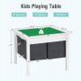 2-in-1 Kids Double-sided Activity Building Block Table with Drawers - Image 4