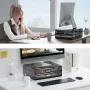 Marbrasse Monitor Stand with Drawer, Monitor Riser Mesh Metal, Monitor Stand with Storage, Desktop Computer Stand for PC, Laptop, Printer - Image 5