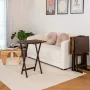 Mainstays 5-Piece Rubberwood Folding TV Tray Table Set of 4 with Storage Rack, Walnut - Image 6
