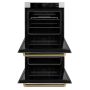 ZLINE - Autograph 30 in. True Convection Double Wall Oven in Satin Steel with Gold Helix Handles (WADSZ-30-KG) - Satin Stainless Steel - Image 2