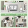 Computer Desktop Bookcase with 4 Cubbies and Open Back Compartment - White - Image 5