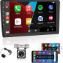 Hodozzy 10.1 Android Car Stereo Double Din Touch Screen Car Radio GPS Support Wireless CarPlay Android Auto Mirror Link WiFi Bluetooth FM Radio Touch Screen Car MP5 Player Backup Camera External Mic - Image 6