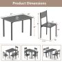 Gray 5 Piece Dining Table Set Industrial Style Kitchen Table and Chairs for 4 - Image 5