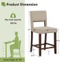 Beige 2 Piece Bar Chair Set with Hollowed Back and Rubber Wood Legs - Image 3