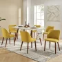 Kanalu Ergonomic Upholstered Dining Chair with Solid Wooden Tapered Legs - Image 6