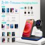 Wireless Charger Station,3 in 1 Fast Wireless Charging Station Wireless Charger Station for iPhone 14 13 12/11 PRO Max/X/XS Max /8/ iWatch Series 2/3/4/5 /6/7 Airpods 3/2/1 with QC 3.0 Adapter - Image 4