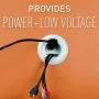 Wiremold in Wall TV Power and Cable Grommet Kit with Mounting Brackets and Hole Saw, White - Image 4