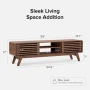 Mopio Ensley 59" Low Mid-Century Modern TV Stand Console for TV Under 70" Oak - Image 4