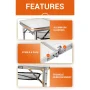23.7 in. Card Table, Folding Picnic Table, Small Table, Adjustable Height Folding Table, Camping, Outdoor, Portable - Image 3