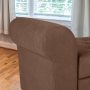 Storage Bench with Upholstered Rolled Arm Ottoman Bench Couch w/ Solid Wood Legs for Bedroom End of Bed,and Living room,Brown - Image 3