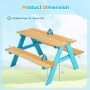 Children Outdoor Wooden Table with Bench Seats for Indoor and Outdoor Use - Image 4