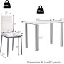 Dinner Table Set Tempered Glass Dining Table with 4 Pieces Chairs Dining Room Kitchen Furniture - Image 6