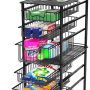 Simple Houseware 3-Tier Stackable Sliding Basket Storage Organizer Drawer for Bathroom and Kitchen, Black - Image 4