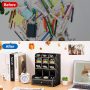 Marbrasse Wooden Desk Organizer, Multi-Functional DIY Pen Holder, Organizer for desk, Desktop Stationary, Easy Assembly, Home Office Art Supplies Storage with Drawer (B11-Black) - Image 5