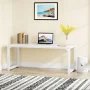 Halseey 70.8 in. W Brown Computer Desk Particle Board Wood Home Office Workstation Boardroom Desk - Image 6