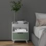 Modern Nightstand with LED Lights Sliding Drawer and Open Compartment - Image 5