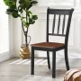 Costway Set of 2 Wood Dining Chair High Back Kitchen Whitesburg Side Chair Black - Image 2