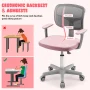 Gymax Kids Desk Chair Adjustable Height Children Study Chair w/ Auto Universal Casters Pink - Image 5