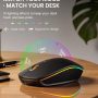 Wireless Keyboard and Mouse Combo, RGB Backlit, Rechargeable & Light Up Letters, Full-Size, Soft Typing, Sleep Mode, 2.4GHz Quiet Keyboard Set for Mac, Windows, Laptop, PC, Trueque KM42Pro (Black) - Image 5
