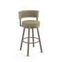 Rosco 26 in. Matt Light Grey Metal Beige Fabric Counter Stool - Image 5