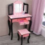Ktaxon Kids' Wooden Vanity Table and Stool Set with 3 Mirrors, Princess Makeup Dressing Table,Children's Furniture - Image 2