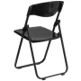 Black Plastic Seat with Metal Frame Folding Chair (Set of 2) - Image 3