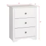Prepac Monterey 3-Drawer Tall Nightstand, White - Image 4