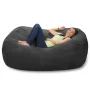 Bean Bag Chair Lounger - Large 6-Foot Shredded Memory Foam Bean Bag Chair - Removable, Machine Washable Microfiber Cover - Cozy 2-Person Breton Brand Sofa Lounger for Reading, Relaxing, and Gaming, in Multiple Colors and Fabrics - Image 3