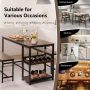 3 Pieces Dining Table Set with Wine Rack - Image 2