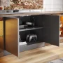 Bestier TV Stand for TVs up to 75" with Storage Cabinet, Gmaing Entertainment Center Media Console with LED Lights for Living Room, Rustic - Image 4