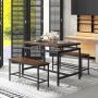 3 Pieces Dining Table Set with Wooden Kitchen Table and 2 Benches - Image 4