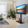 RTVR Modern Swivel Floor TV Stand for LCD LED TVs up to 75 inch Compatible with VESA Mount, Black - Image 1