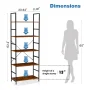 JHK 5 Tier Bookcase Bookshelf Modern Book Case For Books Corner Storage Organizer for Bedroom Home Office Kitchen Living Room - Chocolate - Image 2