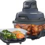 Ninja - Crispi 4-in-1 Portable Glass Air Fryer Cooking System with 2 Glass Containers, Crisper Plates & Storage Lids - Gray - Image 1