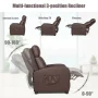 Gymax Massage Recliner Chair Single Sofa PU Leather Padded Seat w/ Footrest Brown - Image 5