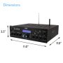 PYLE PDA8BUWM - Compact Home Theater Amplifier Stereo Receiver with Bluetooth Wireless Streaming, UHF Wireless Microphone, Mic ECHO and Volume Control, MP3/USB/SD/AUX/FM Radio, AV Inputs (200 Watt) - Image 6