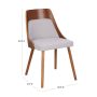 Anabelle Mid-Century Walnut and Grey Modern Dining Chair - Image 3