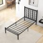 Twin Size Platform Bed with Headboard and Metal Frame - Image 1