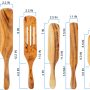 Spurtle Kitchen Cooking Utensil 10pc Teak Wood Non Stick Wooden Spatula Spoon - Image 6