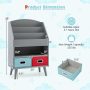 Gray Kids Bookshelf with Open Compartment for Toddlers 3+ Years Old - Image 3
