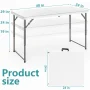 SUGIFT 4 Foot Folding Table White - Image 6
