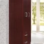 Hodedah 3 Door Bedroom Armoire with Drawers, Mahogany - Image 5