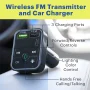 onn. Bluetooth FM Car Charger with LCD Screen, Type C, Wirelessly Stream Calls and Music - Image 2