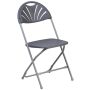 Charcoal Plastic Seat with Metal Frame Folding Chair (Set of 2) - Image 1