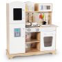 Wooden Kids Pretend Kitchen Playset Cooking Play Toy with Utensils and Sound - Image 1